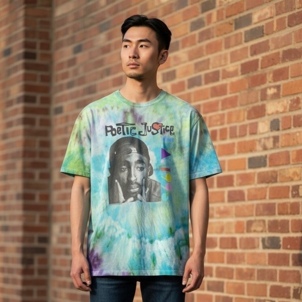 Kelleydeeee OG Poetic Justice Tupac Shakur Tie Dye Graphic T-Shirt Mens Medium
